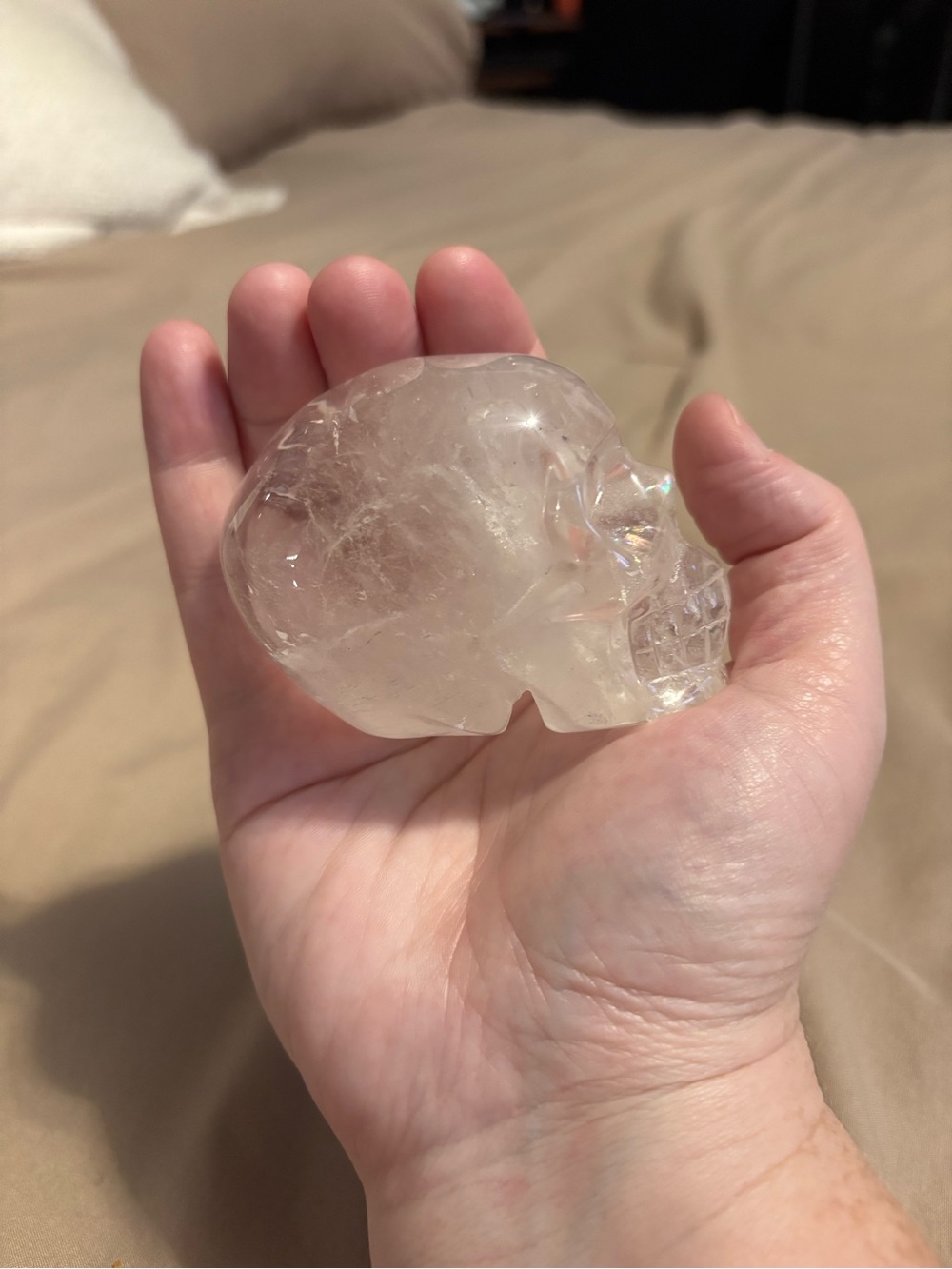 Clear Quartz Crystal Skull Carving Spiritual Déco - Picture 6 of 6